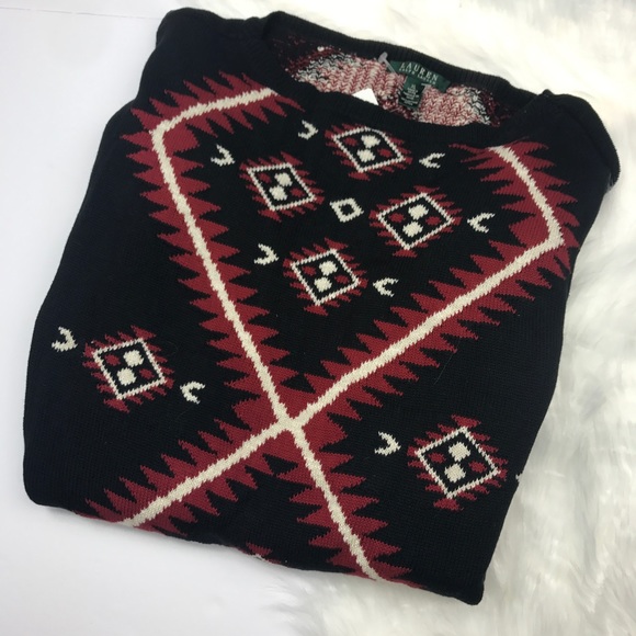 Lauren by Ralph Lauren Boatneck Graphic Sweater. - Picture 4 of 5